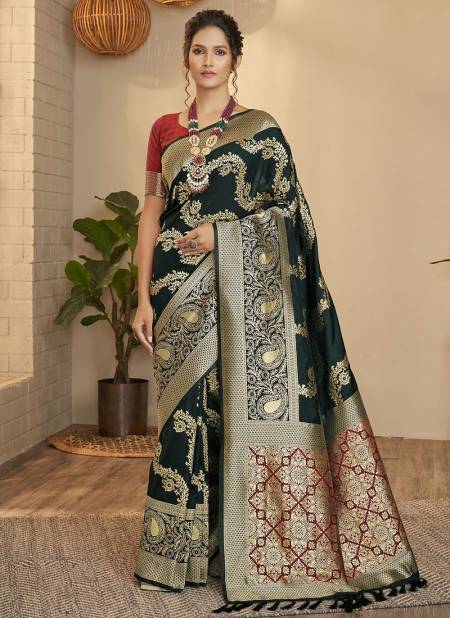 Dark Green Colour Rajyog Rajpath Amravati New Exclusive Festive Wear Soft Silk Saree Collection 69002